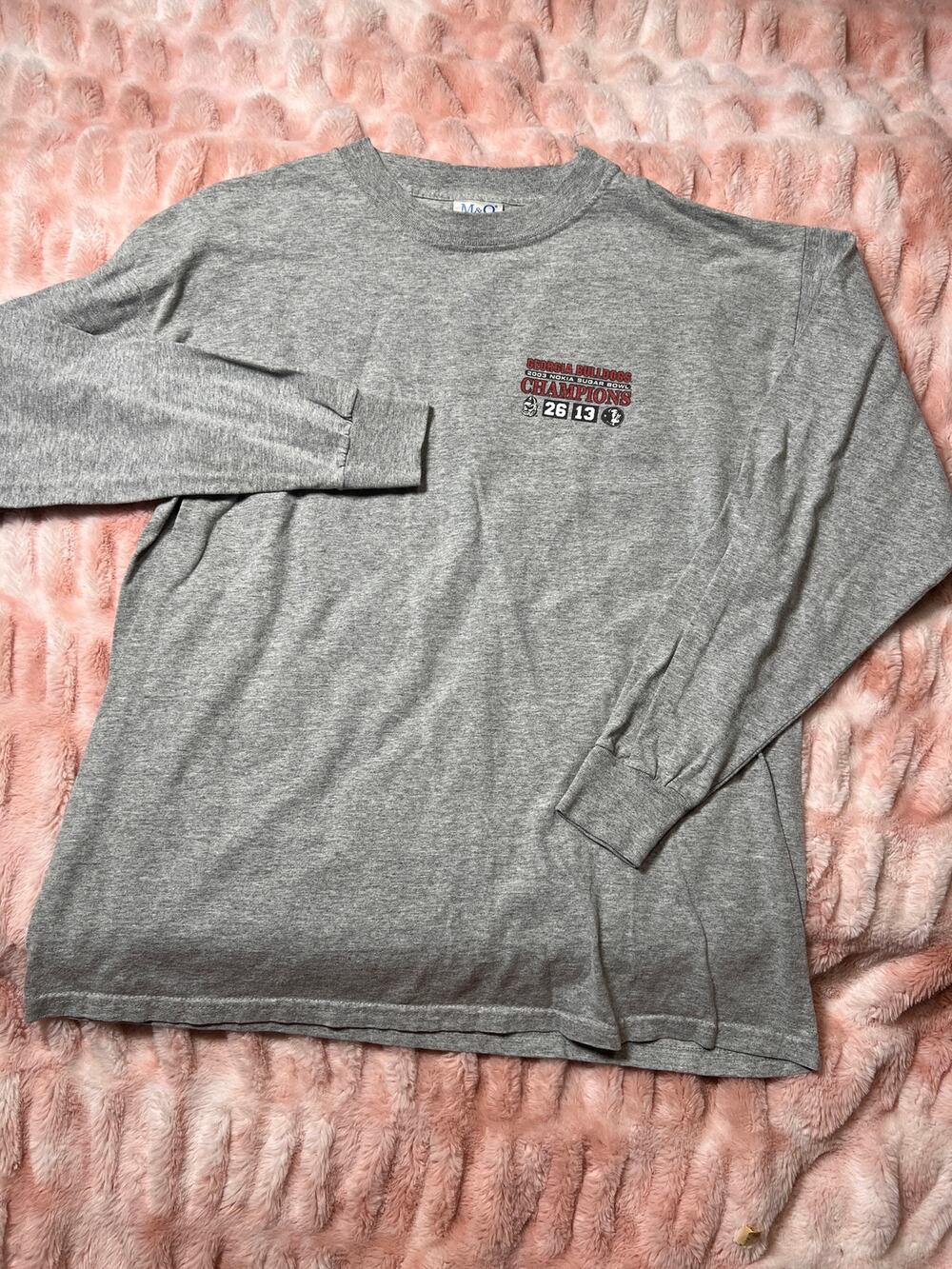 Vintage 2003 Georgia Bulldogs Sugar Bowl Champions Long Sleeve Shirt L UGA Y2K